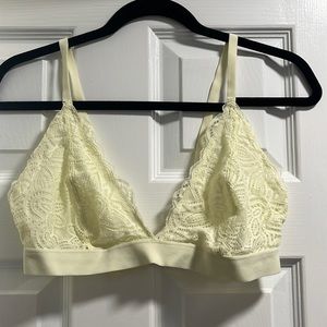 Pale yellow lace bralette large